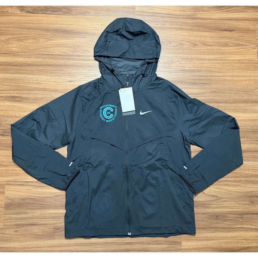 Nike Repel Chicago Marathon 25 Running Jacket Packable Black (HQ4267-010) Sz S